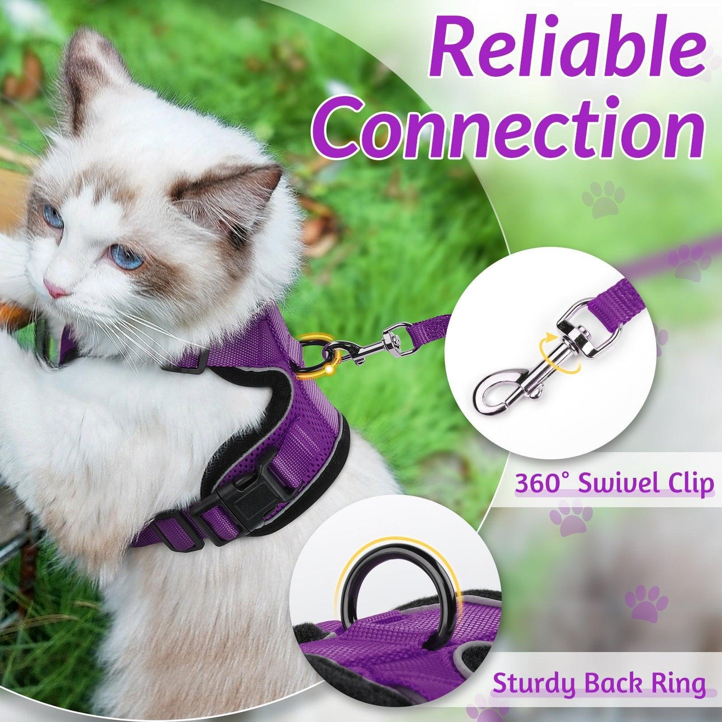 Rabbitgoo Classic Adjustable Cat Harness and Leash Set