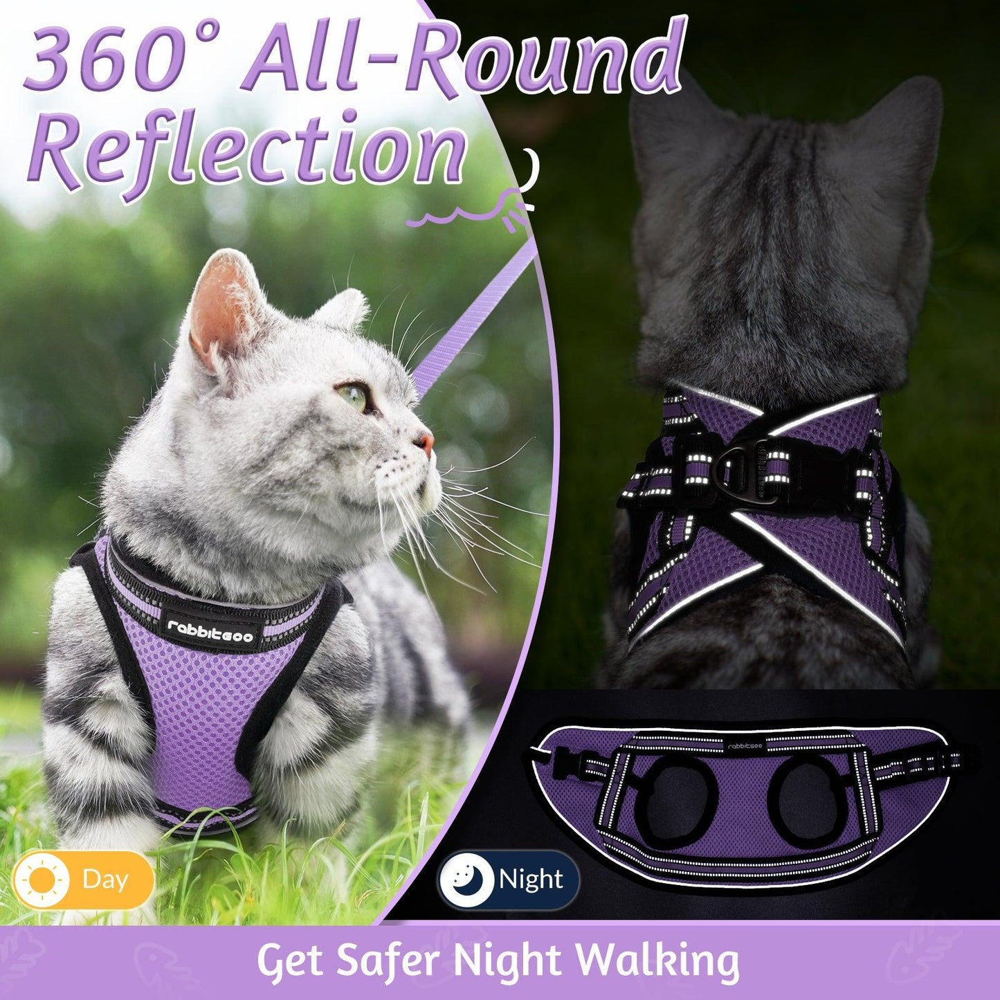 Rabbitgoo Escape Proof Cat Harness and Leash Set