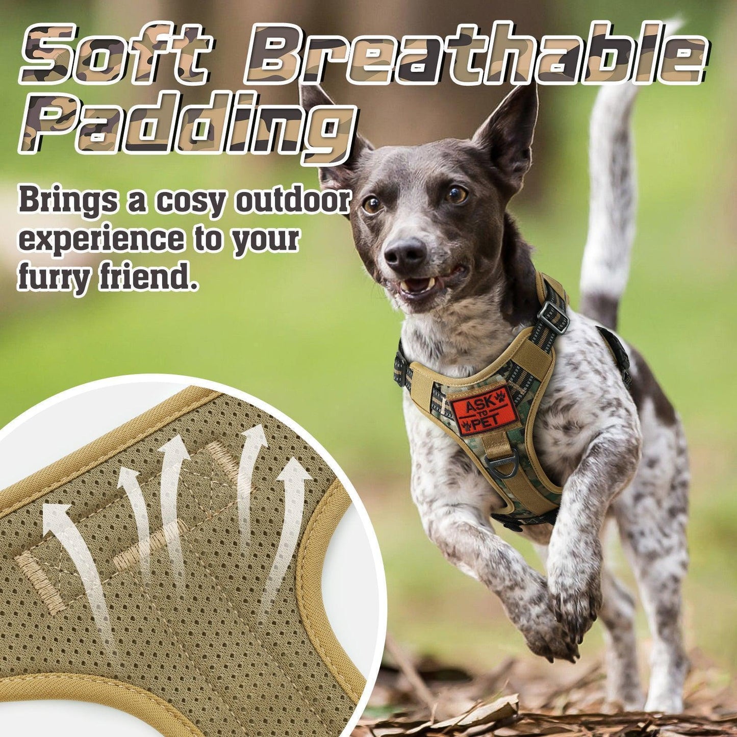 Camo Escape Proof Tactical Dog Harness