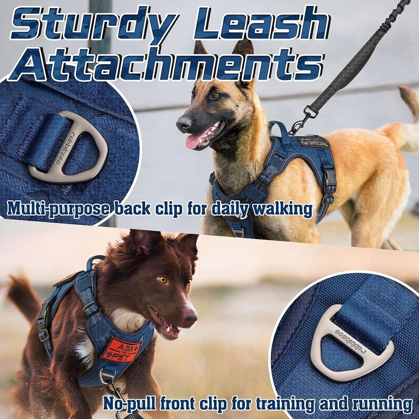 Solid Escape Proof Tactical Dog Vest Harness
