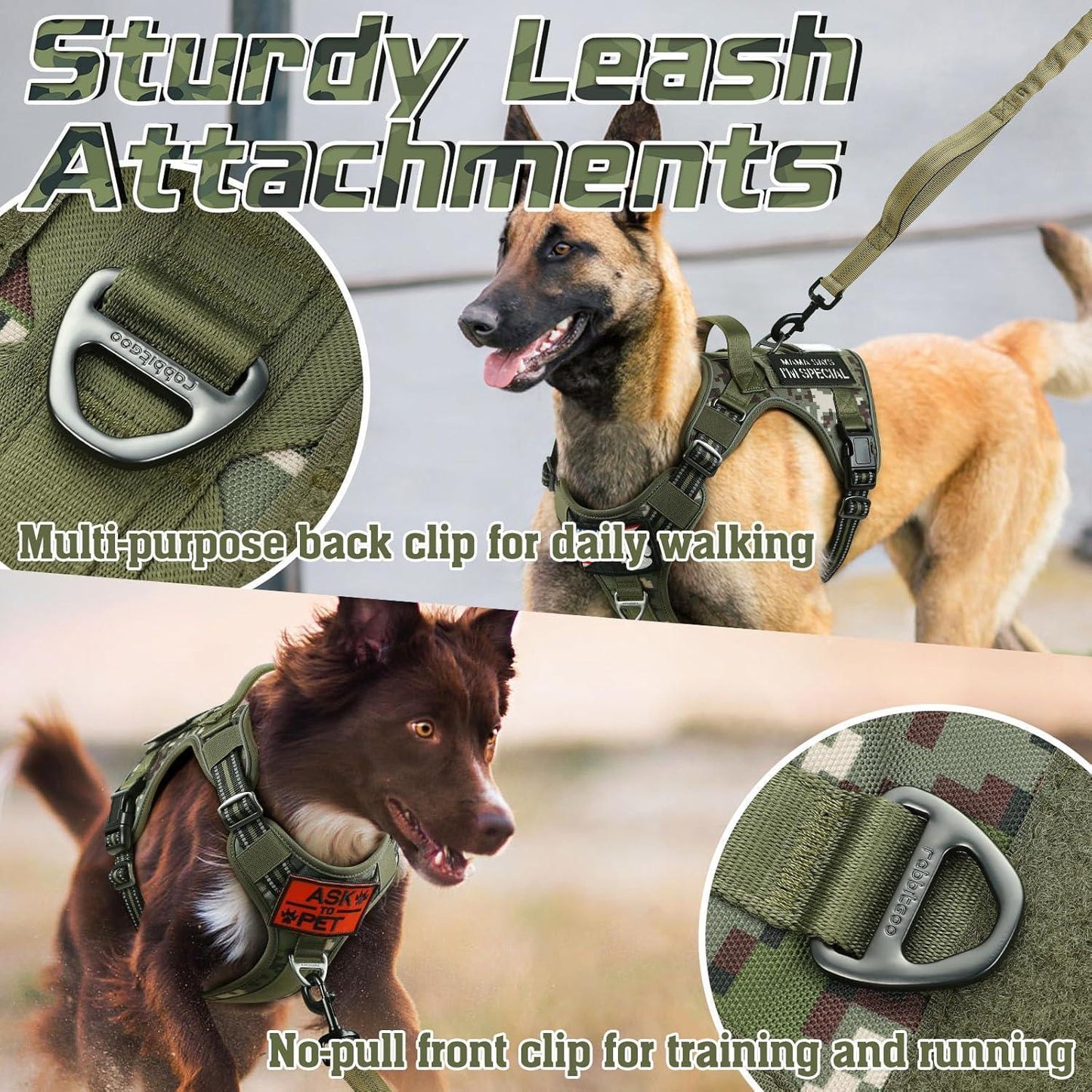 Camo Escape Proof Tactical Dog Harness