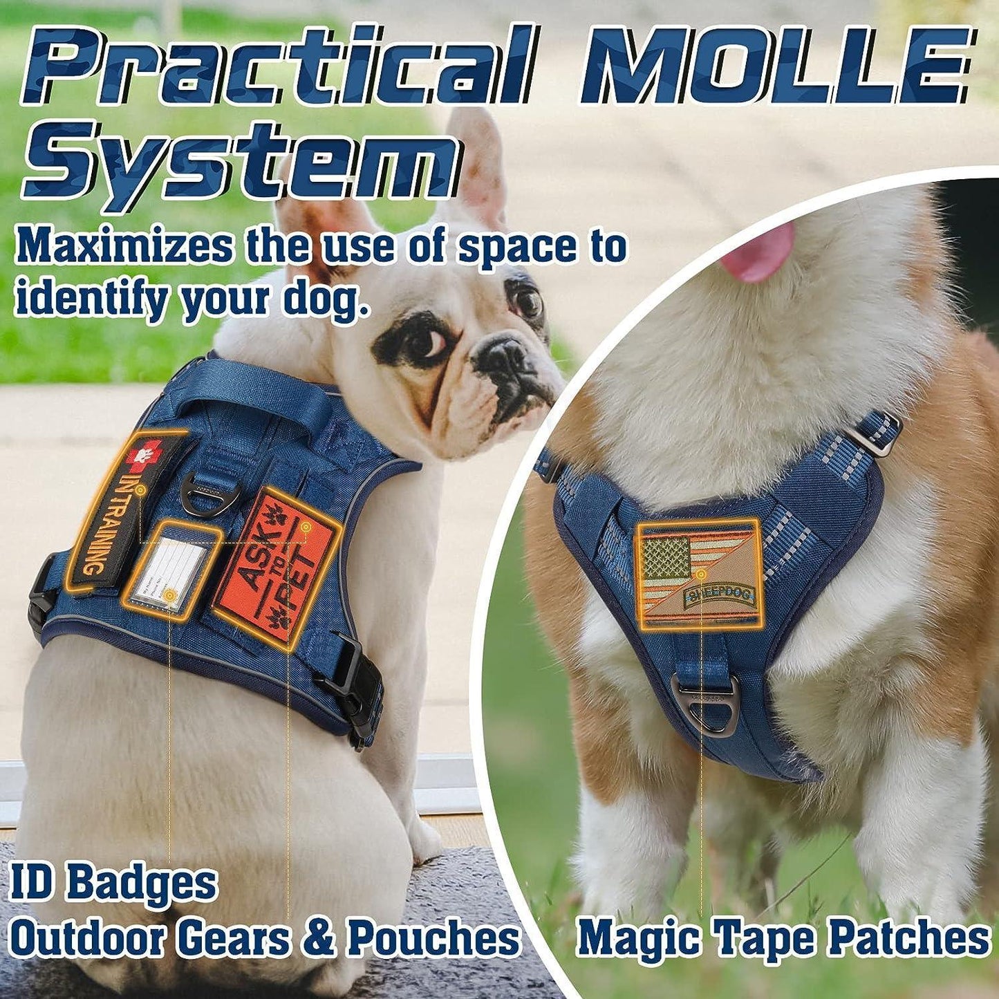 Solid Escape Proof Tactical Dog Vest Harness