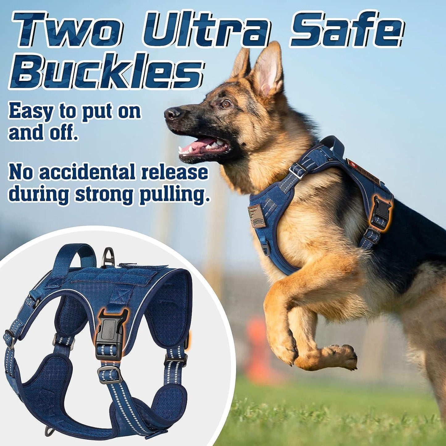 Solid Escape Proof Tactical Dog Vest Harness