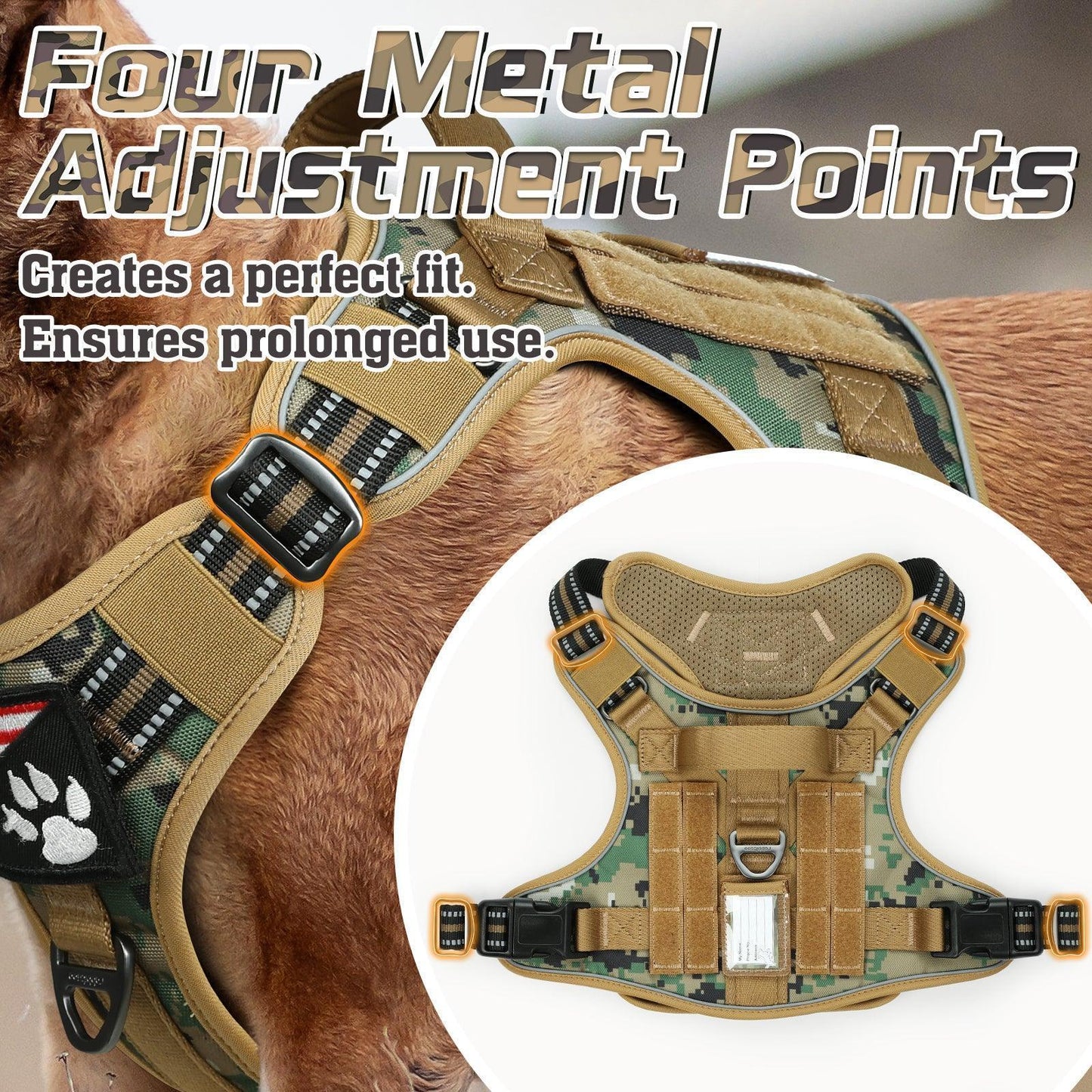 Camo Escape Proof Tactical Dog Harness