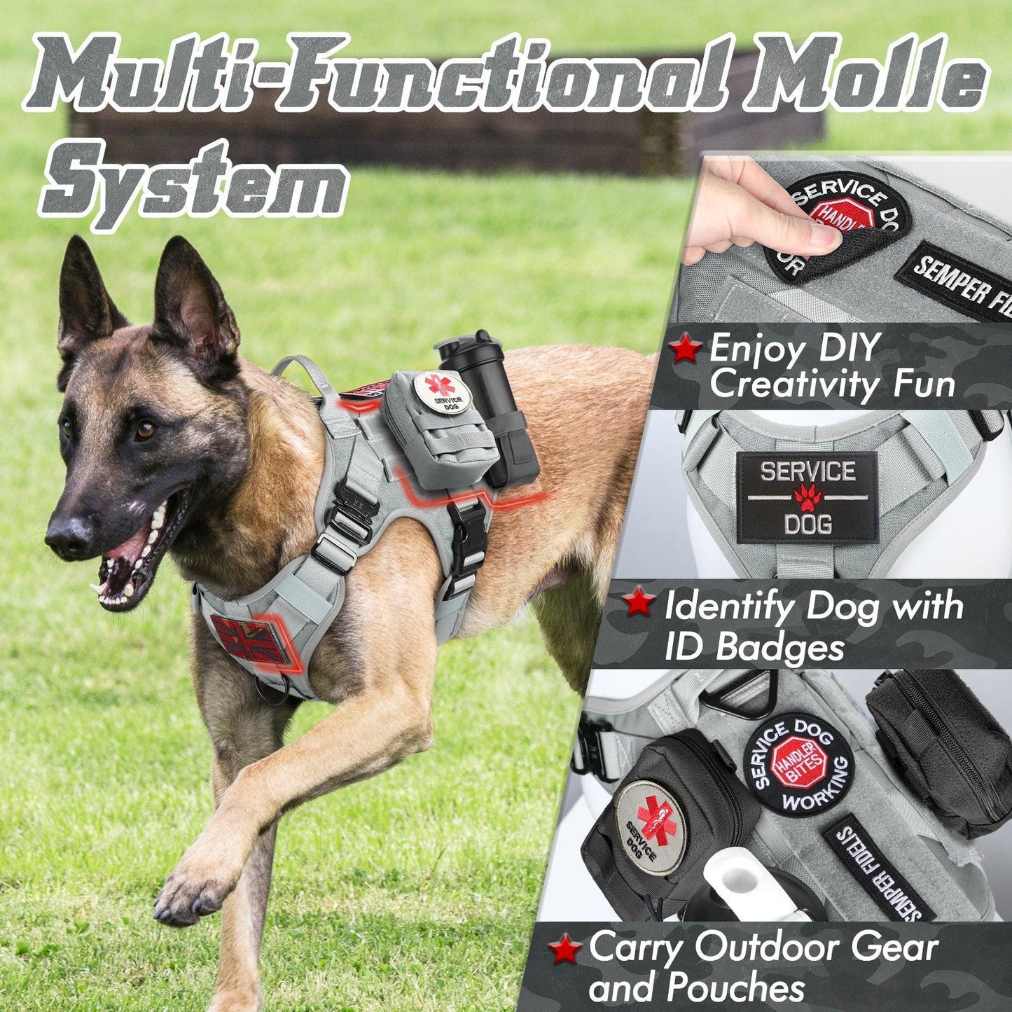 PAWTRENDER Mega Tactical Dog Harness