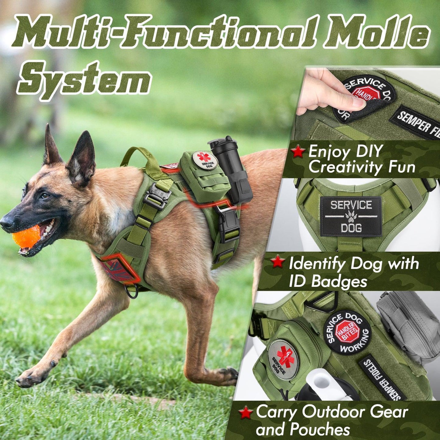 PAWTRENDER Mega Tactical Dog Harness