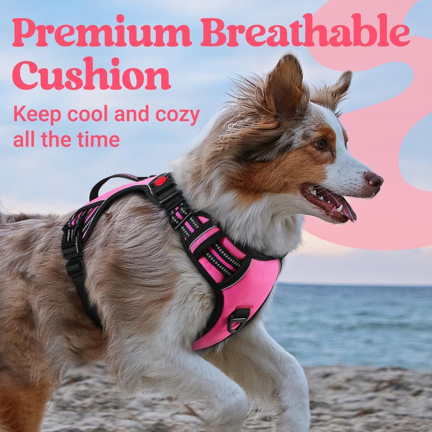 Uplift Pro Adjustable Dog Harness with Neck Buckle-7 #Pink
