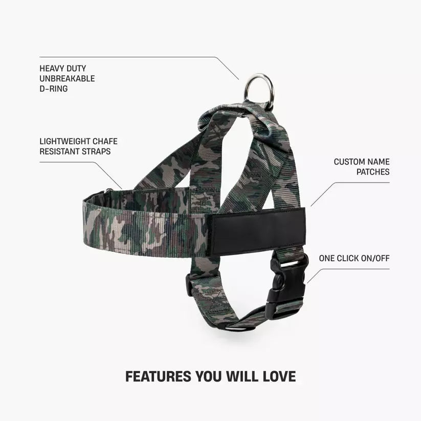 Puppioo Classic No Pull Harness #green camo