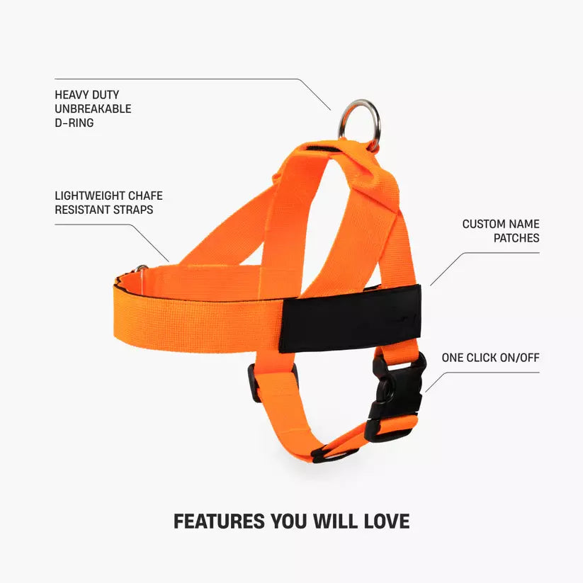 Puppioo Classic No Pull Harness #orange