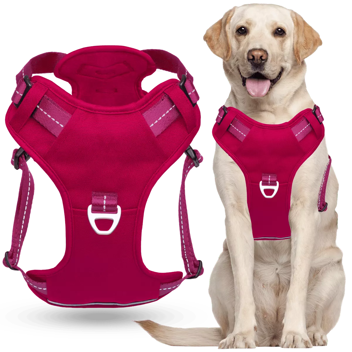Puppioo Essentia No Pull Harness #hot pink